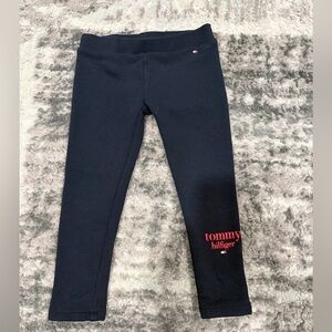 Toddler Girl Tommy Hilfiger black leggings with red logo size 3T